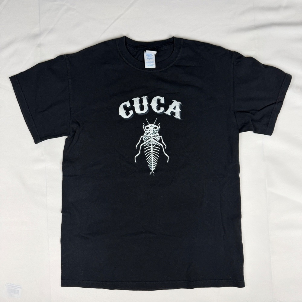 Cuca Mexican Rock‎ Band Skeletal Insect Graphic Black T-Shirt Mens Medium Gildan